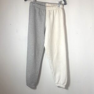 Two-Tone Gray and White Joggers